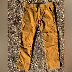 Prana Stretch Zion AT Pants Mens 33x30 dark khaki Cargo Roll Up Outdoor Hiking
